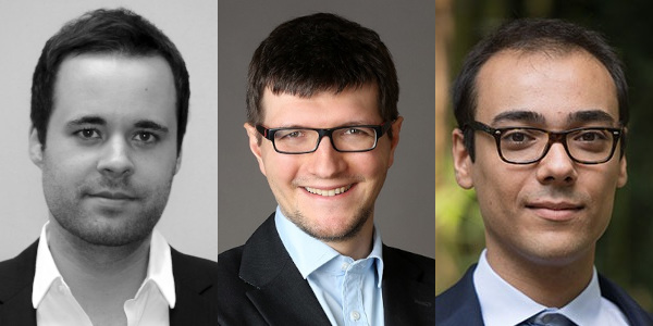 Els professors Fabian Gaessler, Dmitry Kuvshinov i Alberto Santini, del Departament d’Economia i Empresa de la UPF, reconeguts com a investigadors Ramón y Cajal