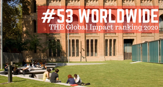 La UPF, 53a. universitat del món amb millor impacte en relació amb els Objectius de Desenvolupament Sostenible de les Nacions Unides