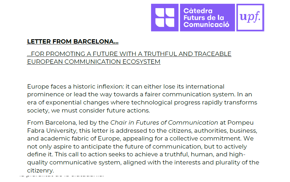 Carta des de Barcelona