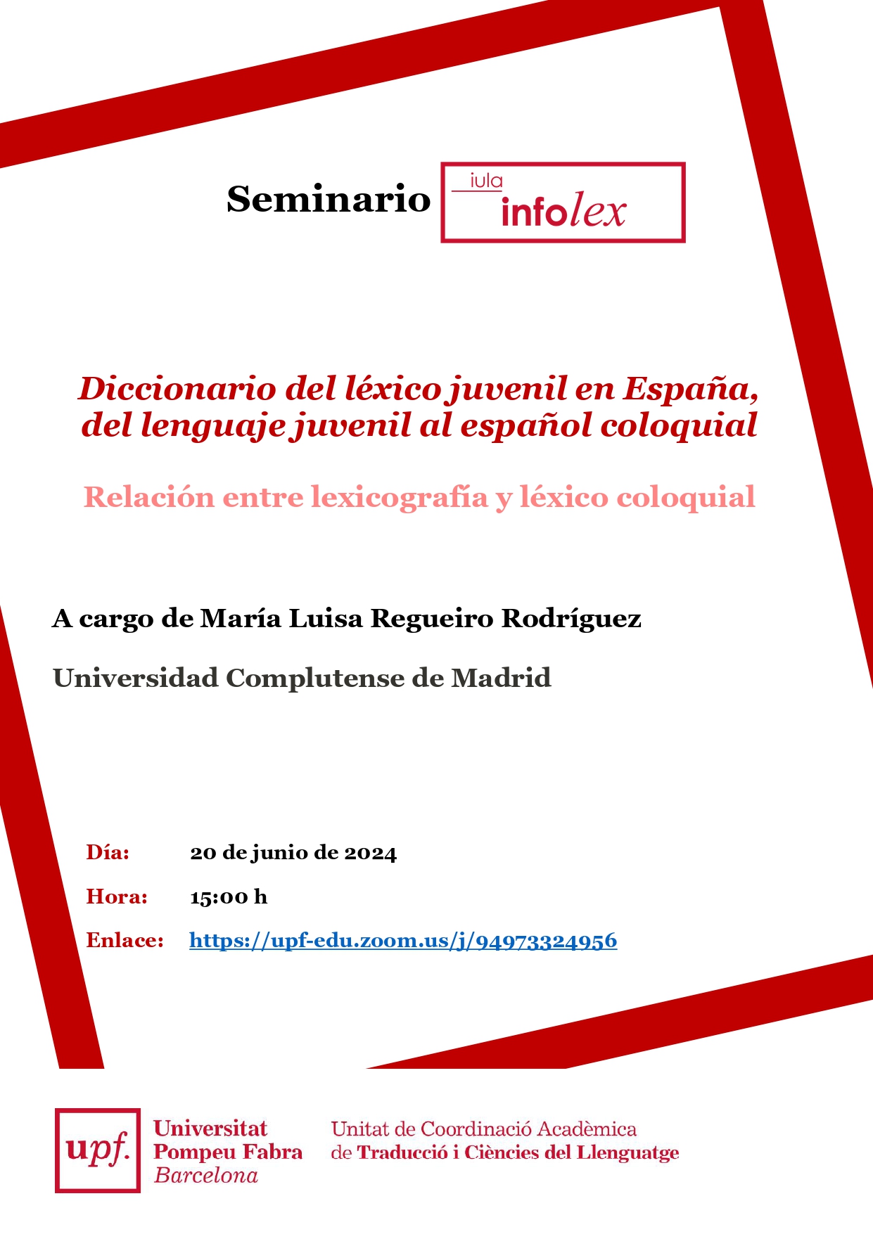 20/06/2024 Seminari en línia del grup InfoLex, a càrrec de María Luisa Regueiro Rodríguez