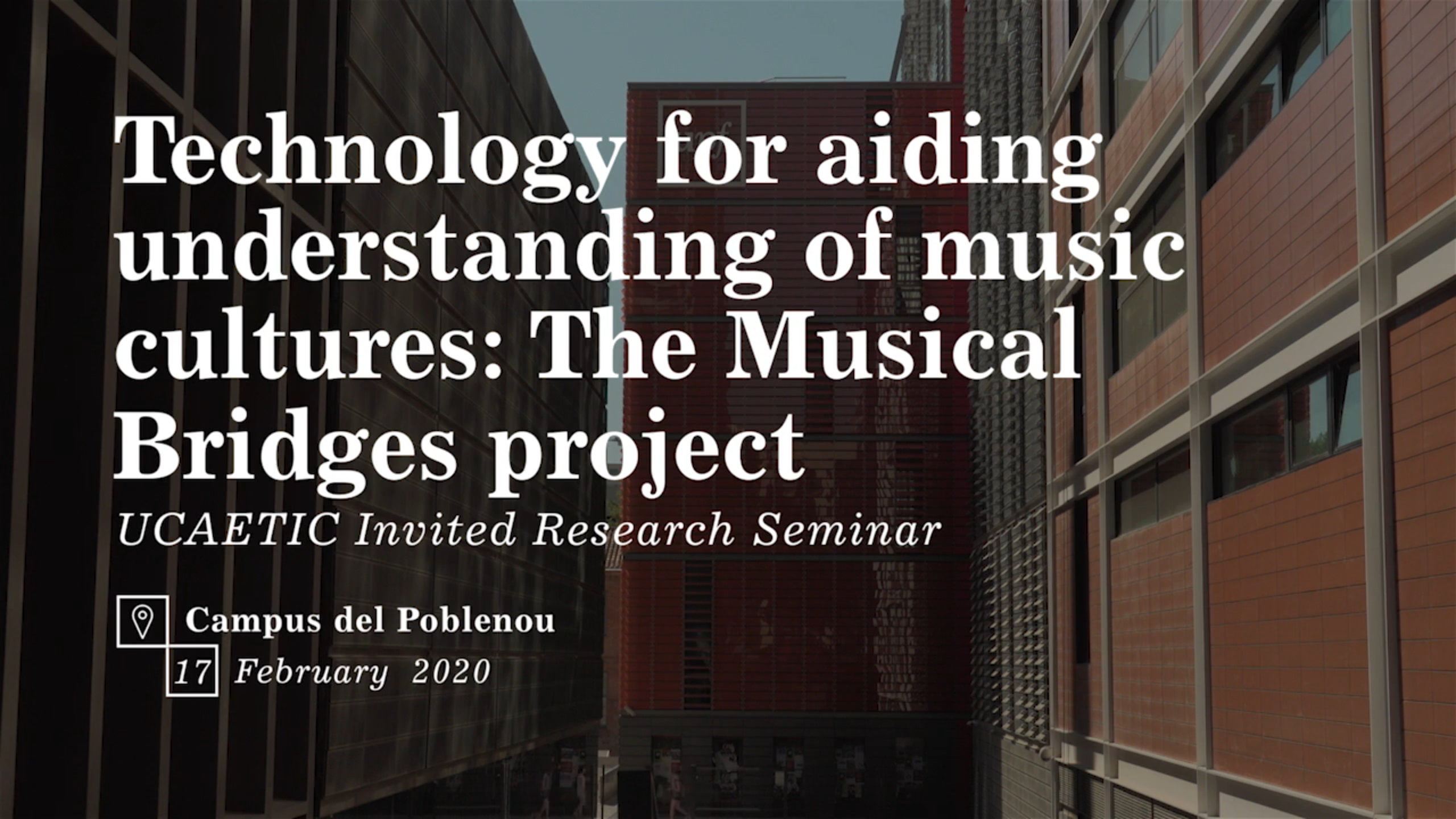 Seminari sobre Musical Bridges a la Universitat Pompeu Fabra