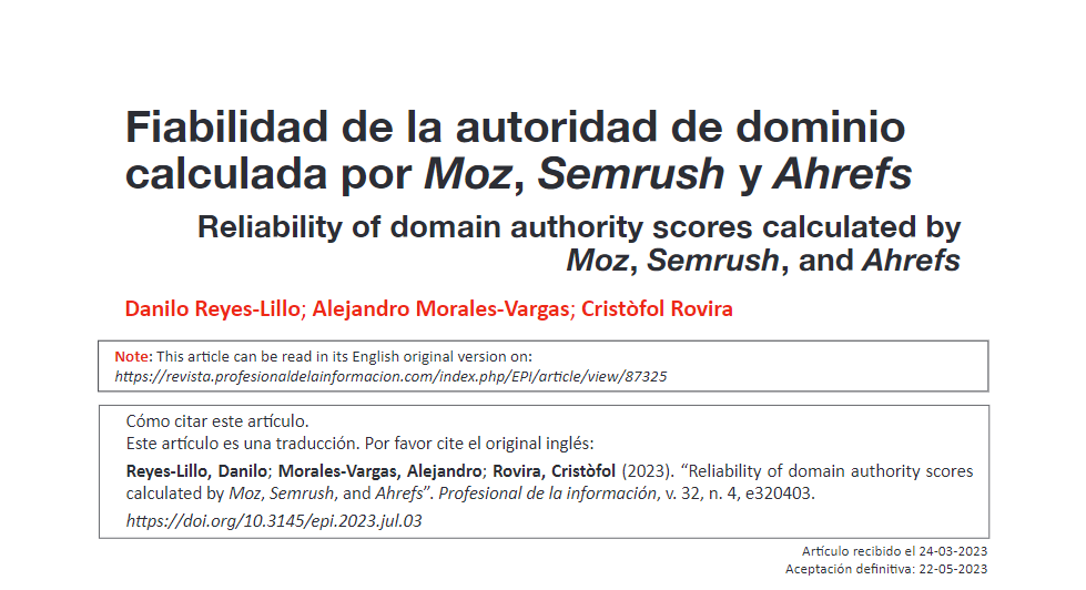 PhD Researcher, Danilo Reyes-Lillo, and senior DigiDoc members, Dr. Alejandro Morales, and Dr. Cristòfol Rovira, published a new article