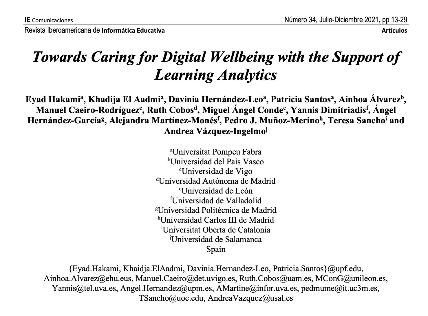 New paper, Towards Caring for Digital Wellbeing with the Support of Learning Analytics