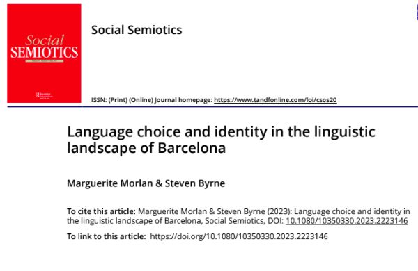 Researcher Steven Byrne publishes a new article about linguistic landscape in two neighbourhoods in Barcelona