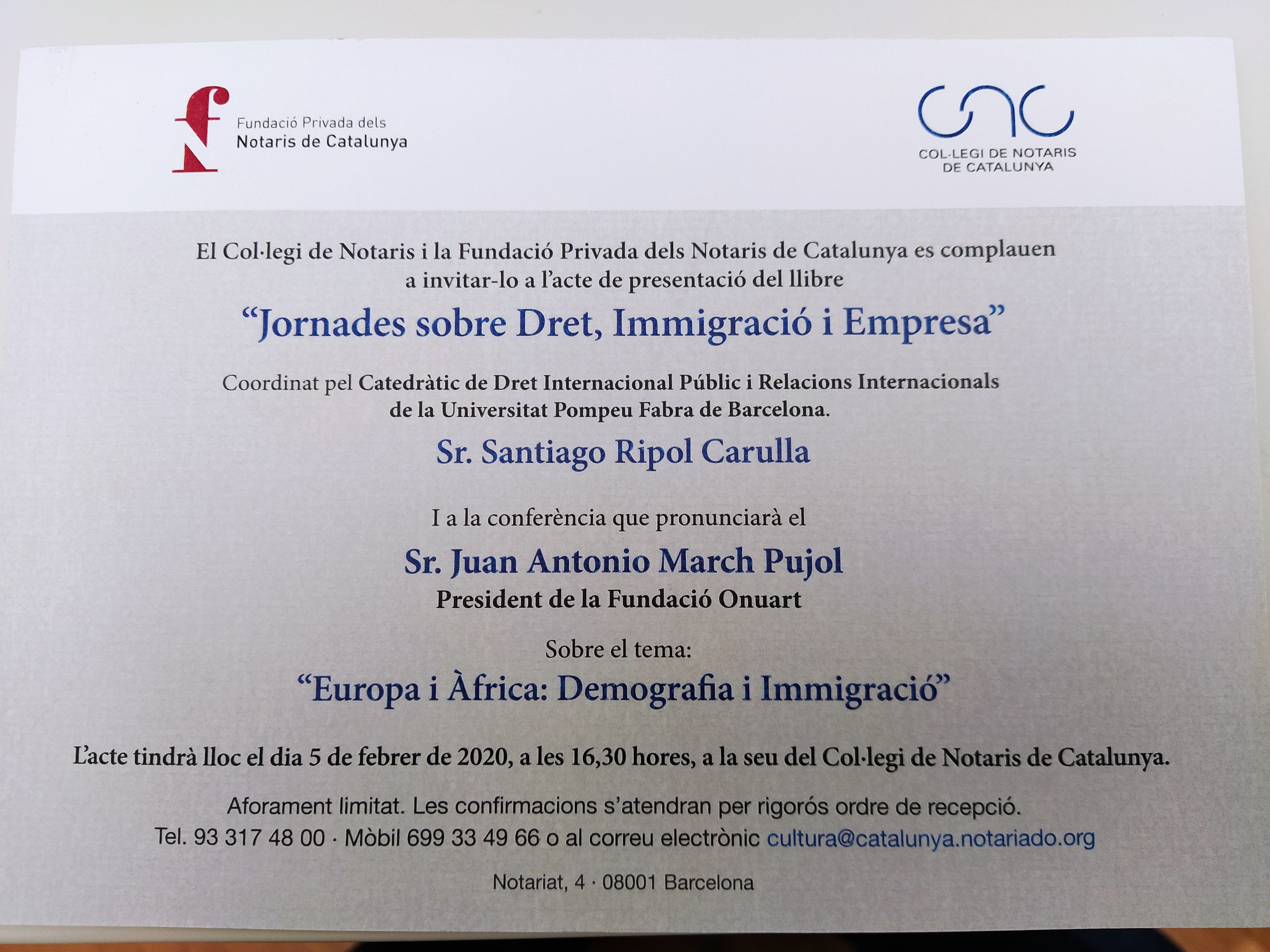 presentación del libro Jornadas sobre Derecho, inmigración y empresa