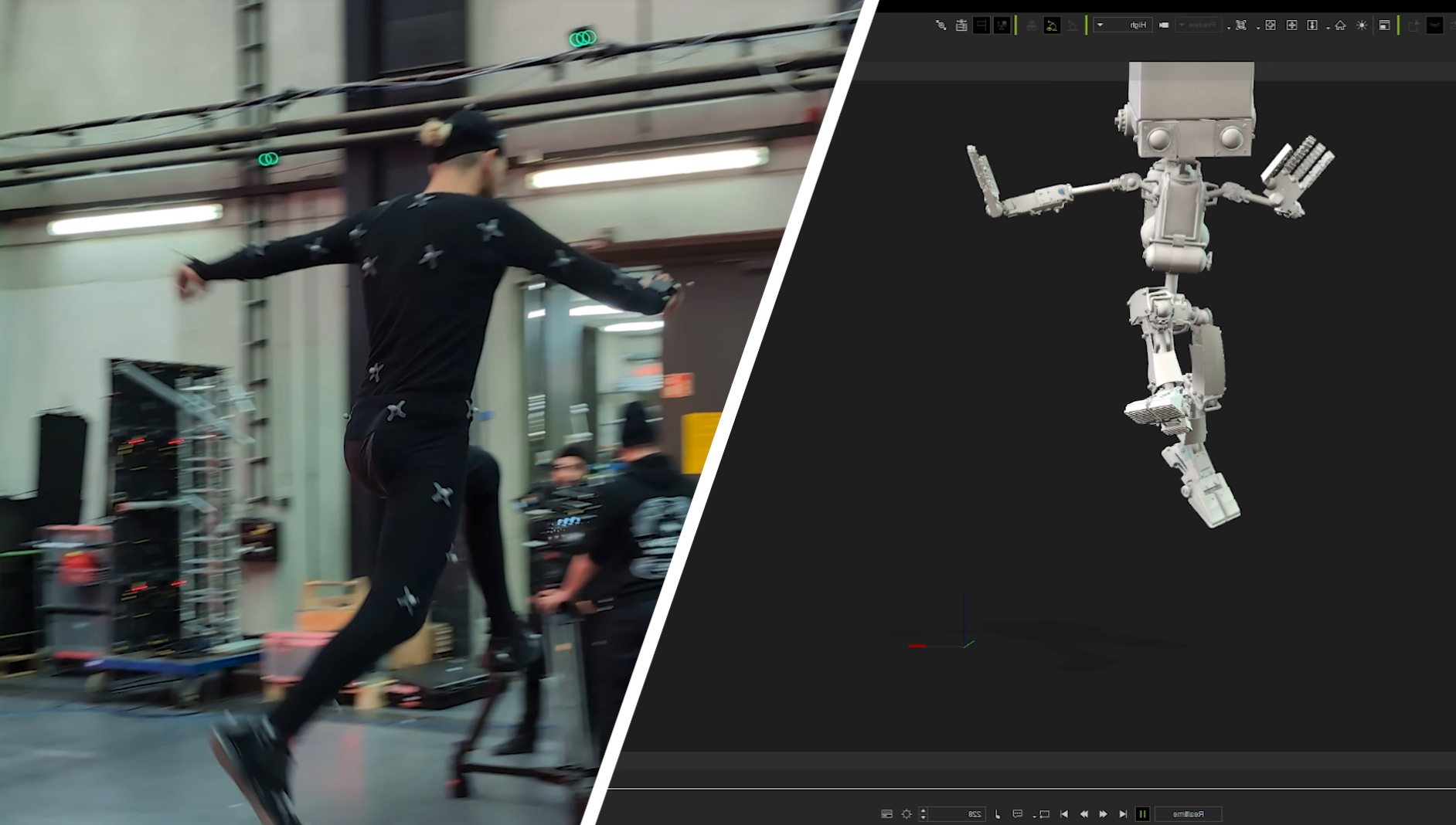 Motion capture session for AI-assisted character animation