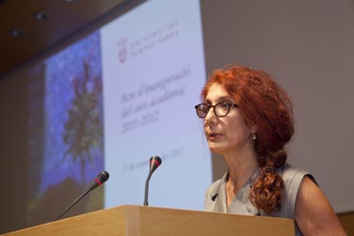 Nilüfer Göle impartint la lliçó inaugural
