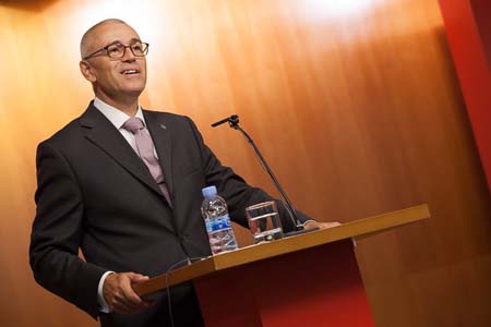 Jaume Casals durant el seu parlament