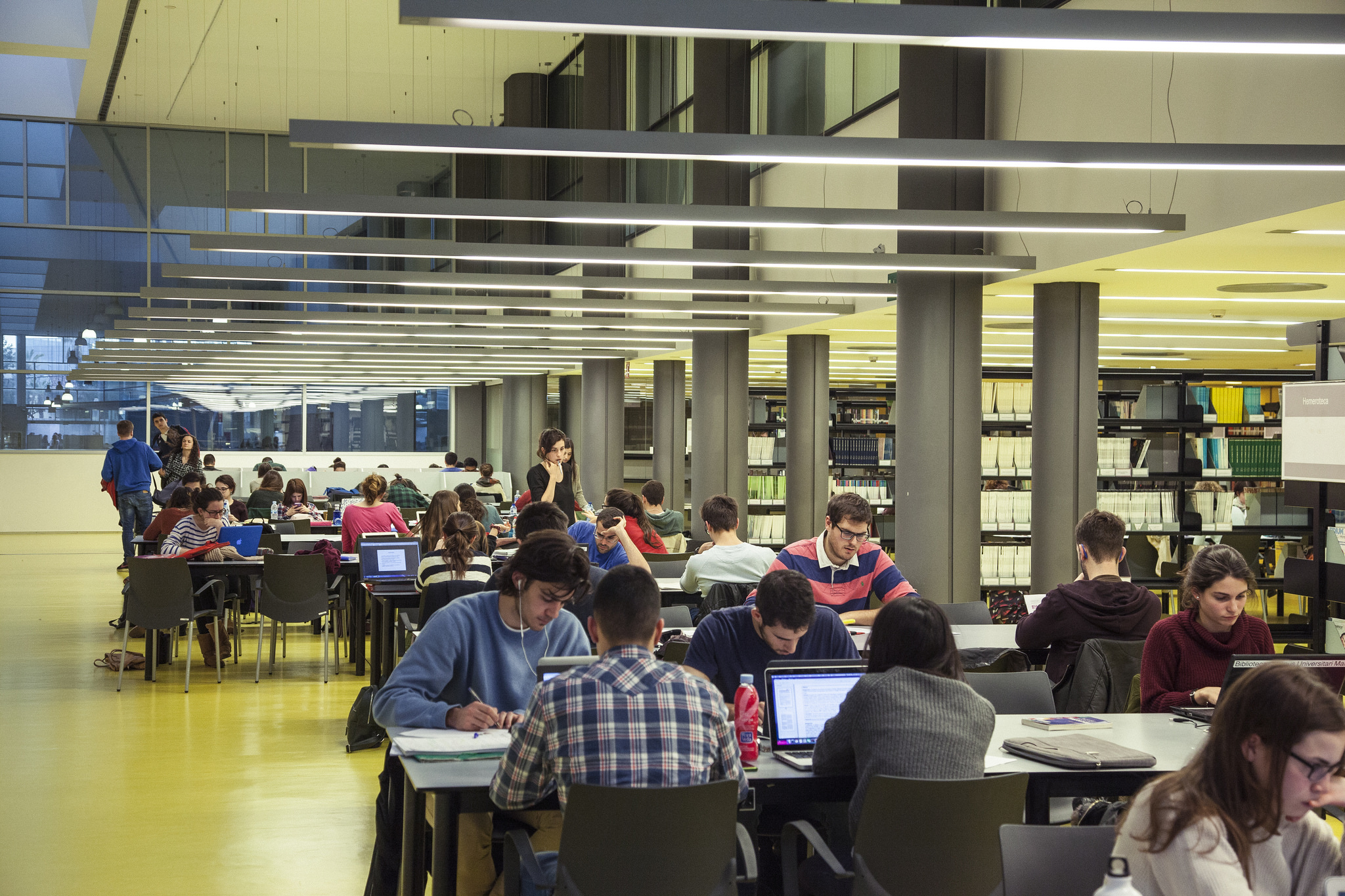 Alumnes estudiant a la biblioteca del Campus Universitari Mar