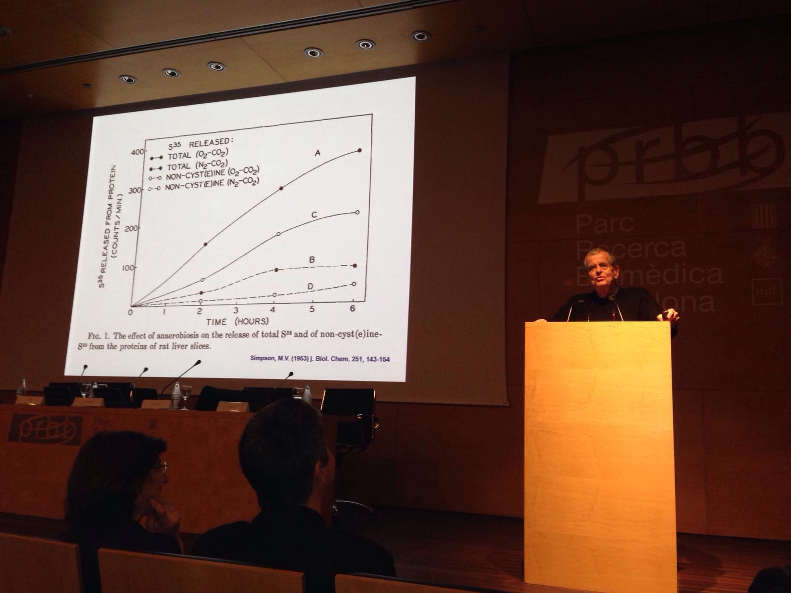 Aaron Ciechanover a l'auditori del PRBB