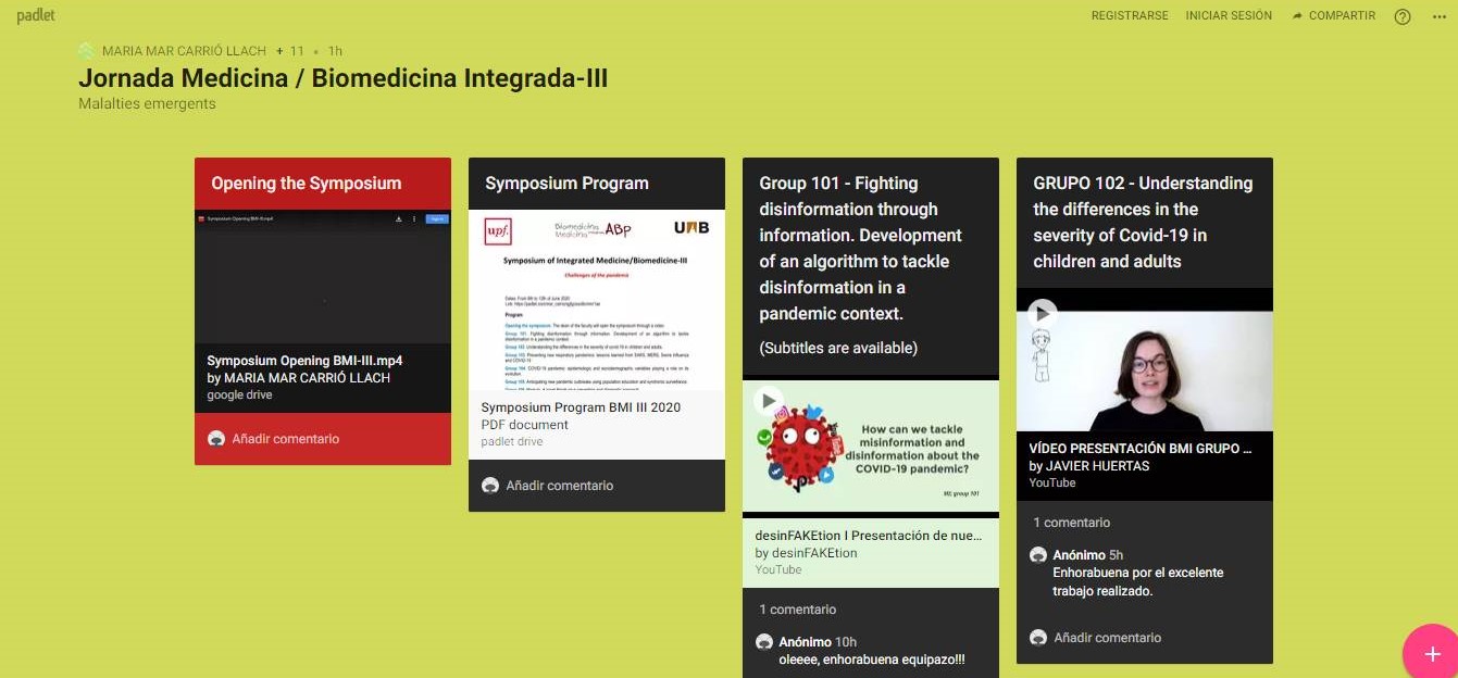 Los trece grupos mixtos de estudiantes de Biología Humana y Medicina han presentado en video sus proyectos de investigación. Imatge inicial - Los trece grupos mixtos de estudiantes de Biología Humana y Medicina han presentado en video sus proyectos de investigación.