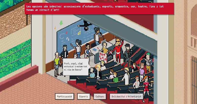 Vinyeta sobre vida universitària del còmic web Vinyeta sobre vida universitària del còmic web