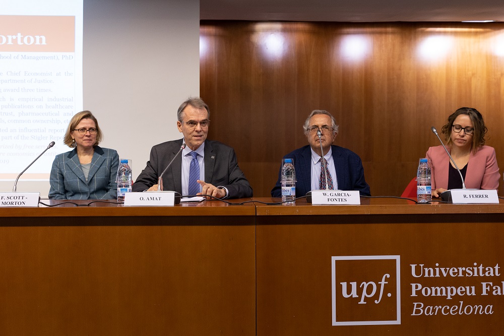 From left to right: Fiona Scott Morton, Oriol Amat, Walter Garcia-Fontes and Rosa Ferrer