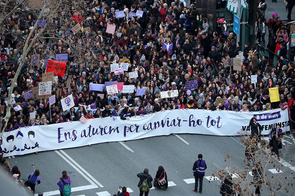 A demonstration on 8M, International Women's Day, in Barcelona Imatge inicial - A demonstration on 8M, International Women's Day, in Barcelona
