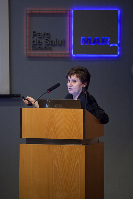 Marta Torrens a la lliçó inaugural del grau en Medicina (UPF-UAB)
