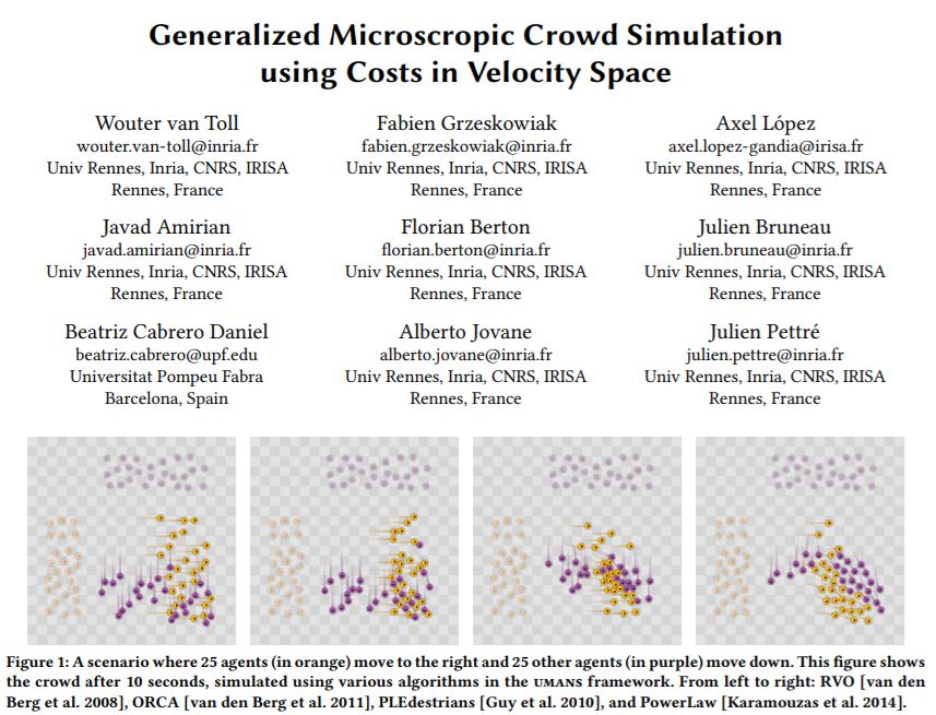 GTI contributed to a paper about Crowd Simulation in I3D 2020