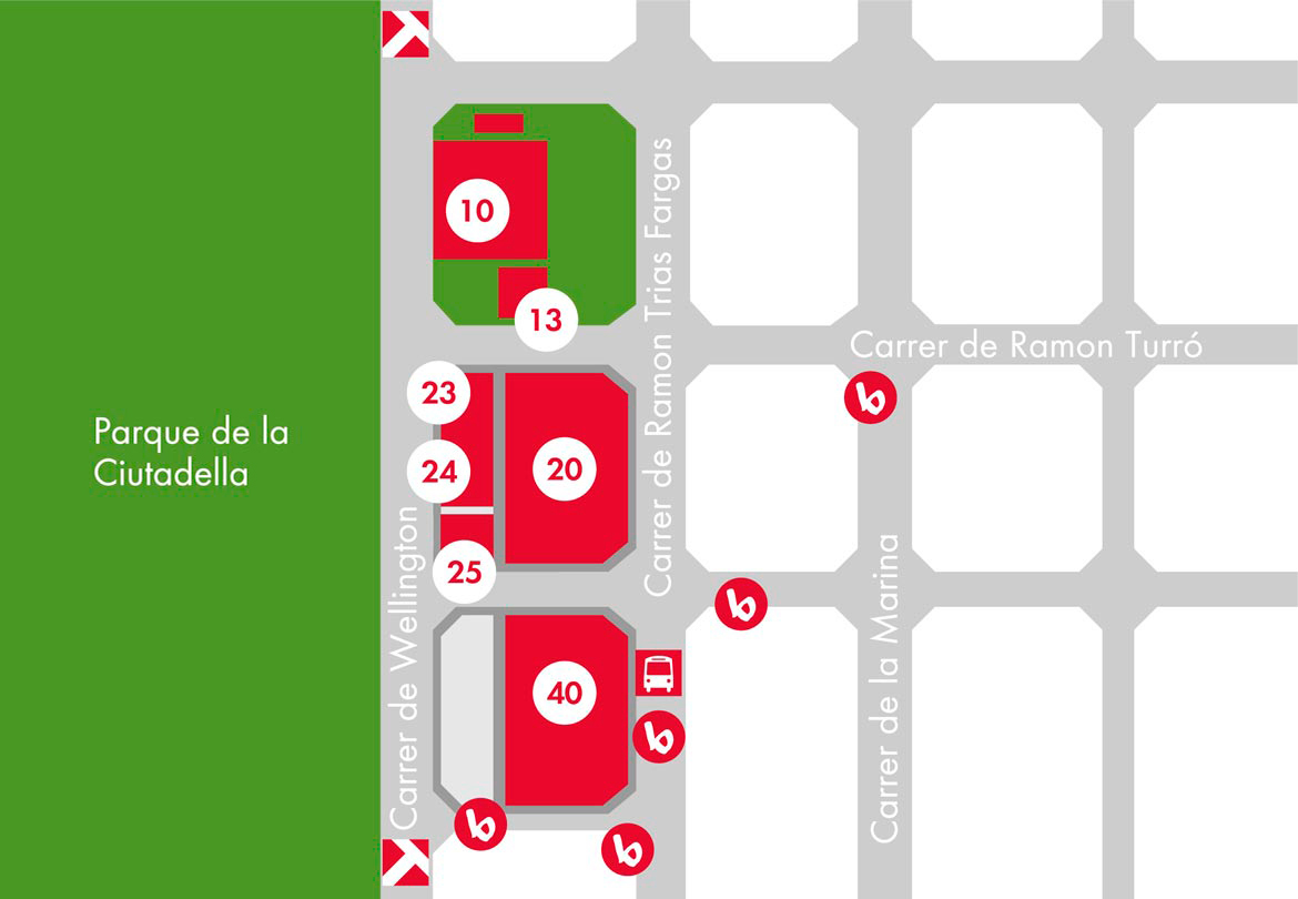 Mapa del campus de la Ciutadella