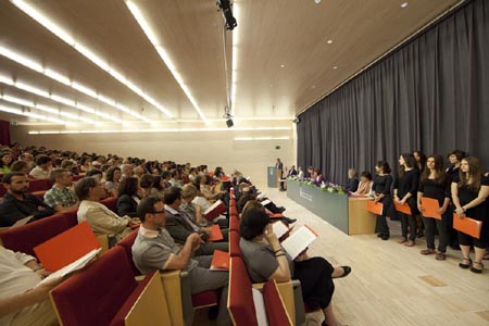 Aspecte que oferia l'auditori del campus de Poblenou durant l'acte d'investidura Aspecte que oferia l'auditori del campus de Poblenou durant l'acte d'investidura