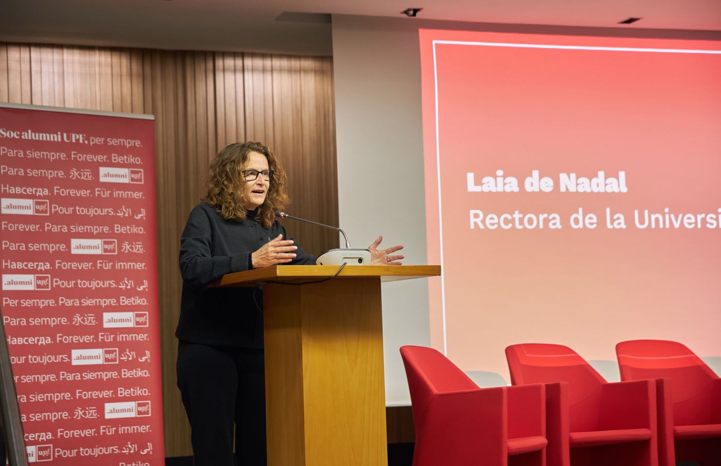La rectora Laia de Nadal durant la seva intervenció a l’acte.