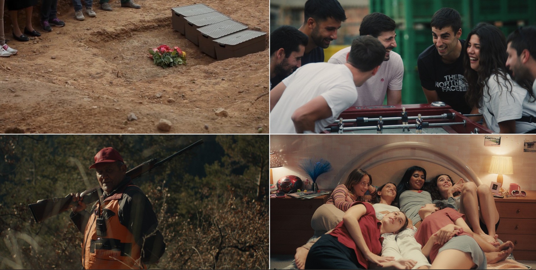 Fotogrames dels quatre films vinculats a la UPF seleccionats pel DocsBarcelona. De dalt a baix i d'esquerra a dreta: Herencia (Ricardo Íscar), Plató 3 (Maria Borrell, Clara Badia i Lluïsa Puig), Bèstia (Helena Garza) i Les culpables (Marta Duran Lozano). Imatge inicial - Fotogrames dels quatre films vinculats a la UPF seleccionats pel DocsBarcelona. De dalt a baix i d'esquerra a dreta: Herencia (Ricardo Íscar), Plató 3 (Maria Borrell, Clara Badia i Lluïsa Puig), Bèstia (Helena Garza) i Les culpables (Marta Duran Lozano).