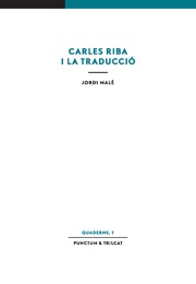 Carles Riba i la traducció