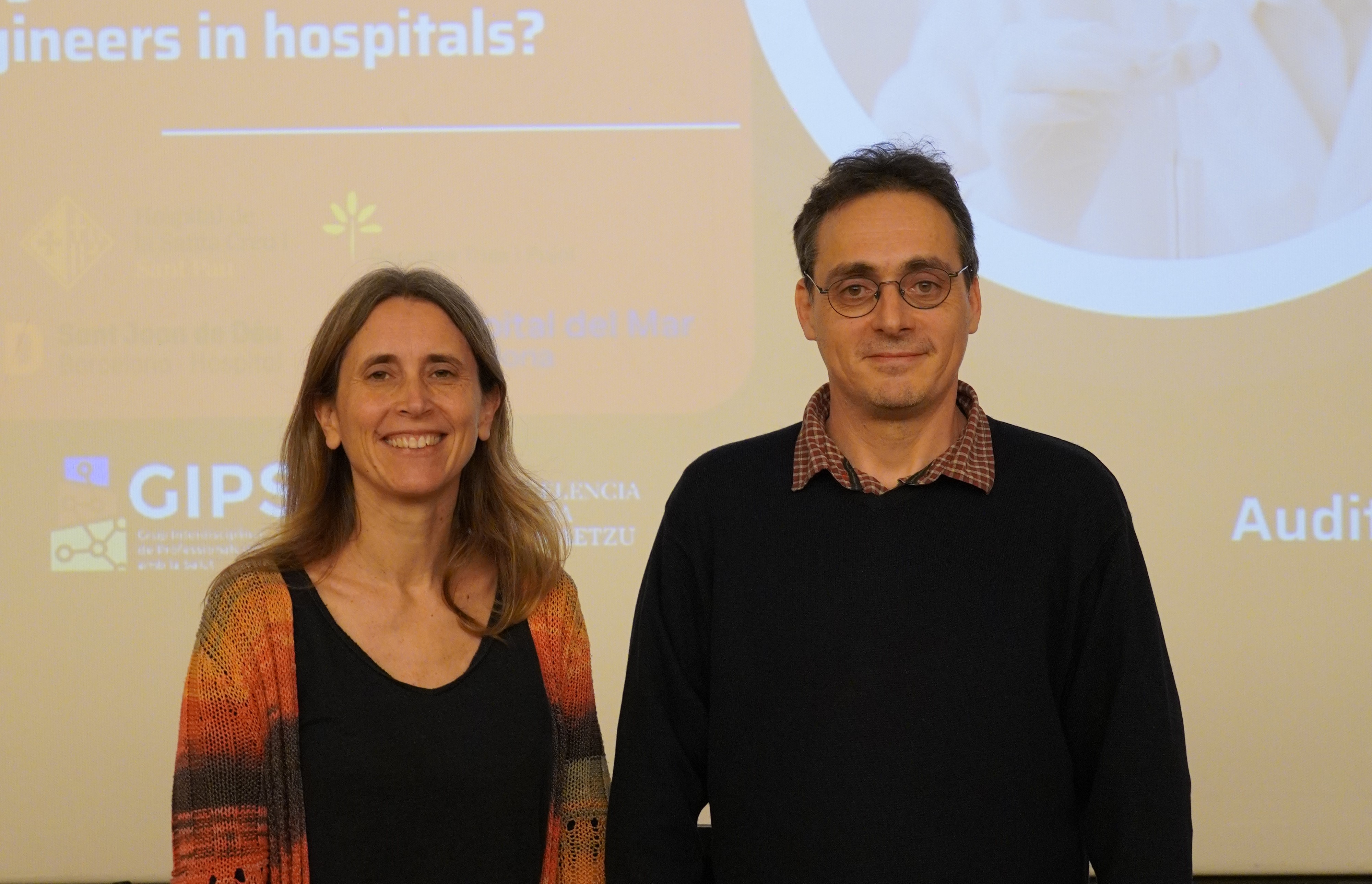 Clara Prats, presidenta de GIPS, i Oscar Camara, director de l'Escola d'Enginyeria Imatge inicial - Clara Prats, presidenta de GIPS, i Oscar Camara, director de l'Escola d'Enginyeria