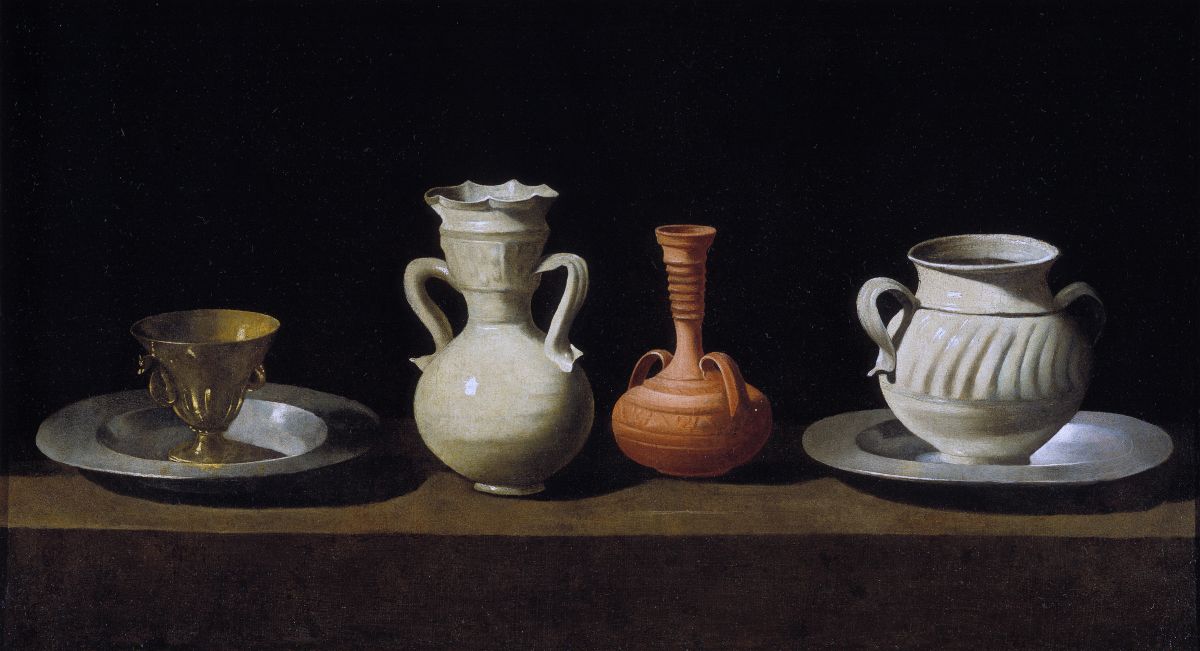 Francisco de Zurbarán, Bodegón con cacharros (c. 1650) Imatge inicial - Francisco de Zurbarán, Bodegón con cacharros (c. 1650)