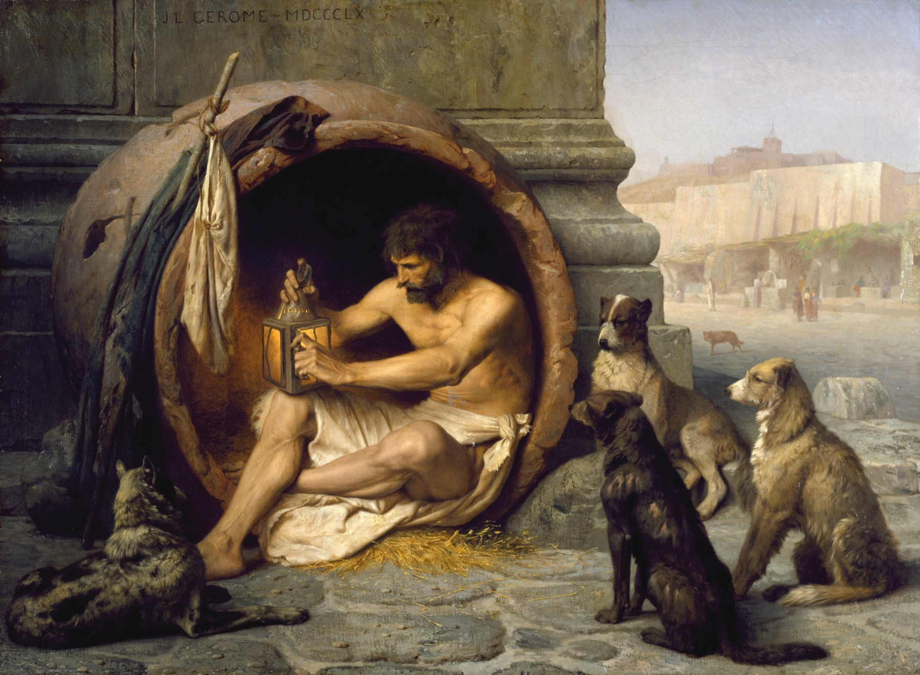 Diògenes dins el tonell, per Jean-Léon Gérôme (1860) Imatge inicial - Diògenes dins el tonell, per Jean-Léon Gérôme (1860)