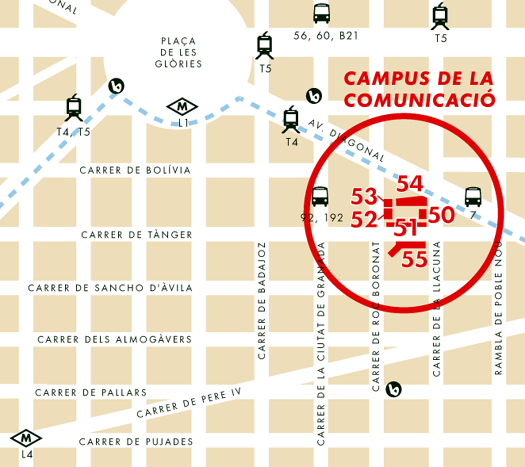 Campus de la Comunicació - Poblenou Map