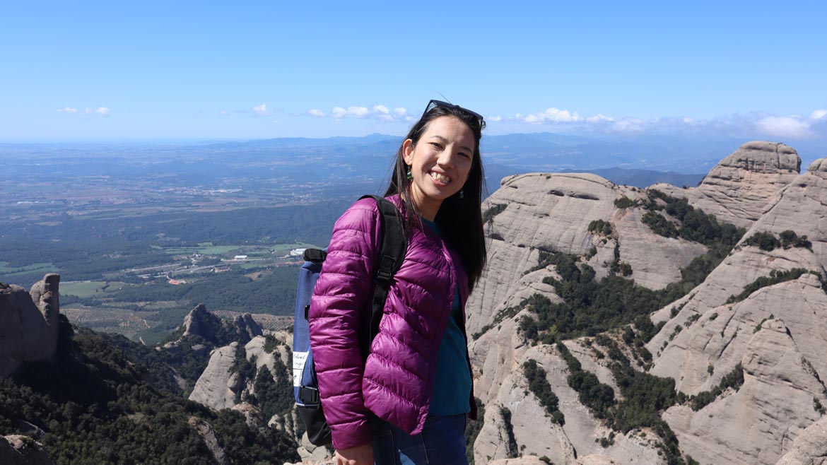 Ai Muto, on an excursion to Montserrat with the Language Volunteering programme