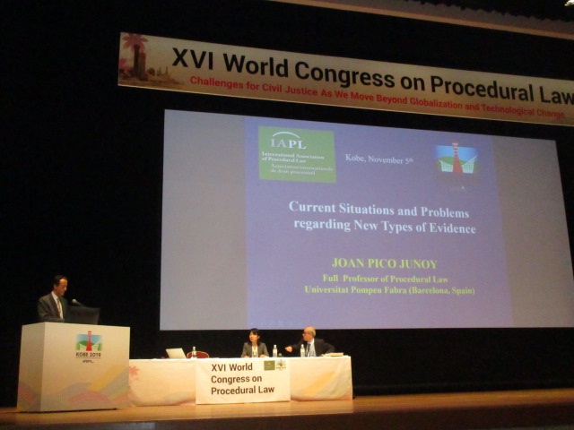 Joan Picó i Junoy en su intervención en el XVI Congreso Mundial de la International Association of Procedural Law 